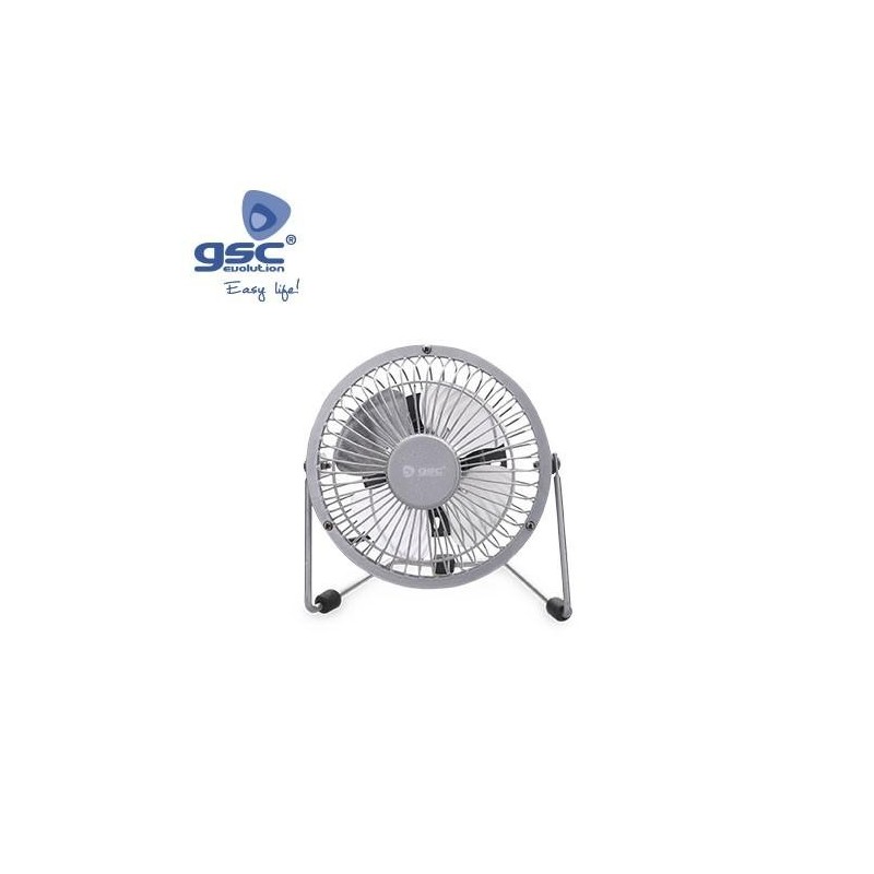 MINI VENTILADOR SOBREMESA 9,5CM 2,5W 5V DC GRIS
