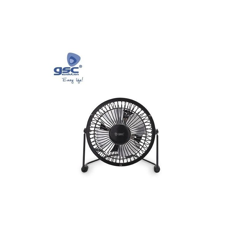 MINI VENTILADOR SOBREMESA 9,5CM 2,5W 5V DC NEGRO