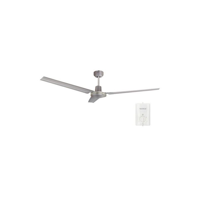 VENTILADOR TECHO SALTOK MANDO Ø142 220-240V NIQUEL
