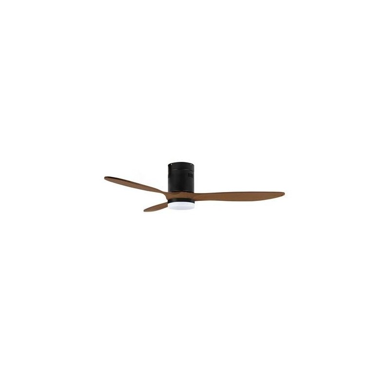 VENTILADOR TECHO 132CM 35W DC NEGRO/MADERA OSCURA