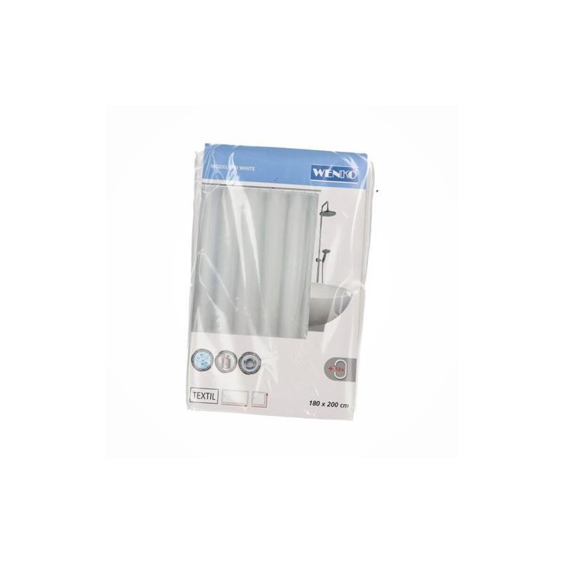 CORTINA BAÑO BLANCO POLIESTER 180X200 19146