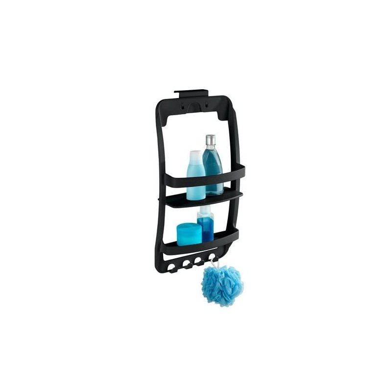 ESTANTERIA FIJACION 2 ESTANTES BAÑO NEGRO