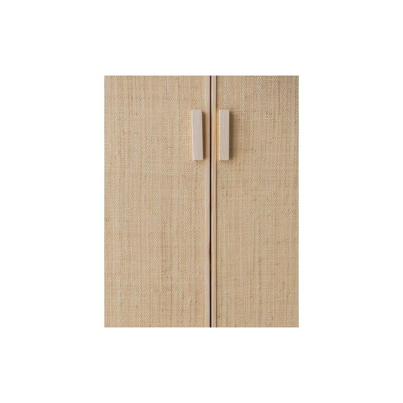 ARMARIO MADERA Y FIBRA NATURAL AURA 80X48X180CM