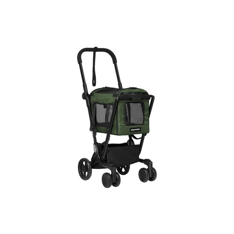 CARRO DE MASCOTAS PLEGABLE 4 RUEDAS 15KG NEGRO