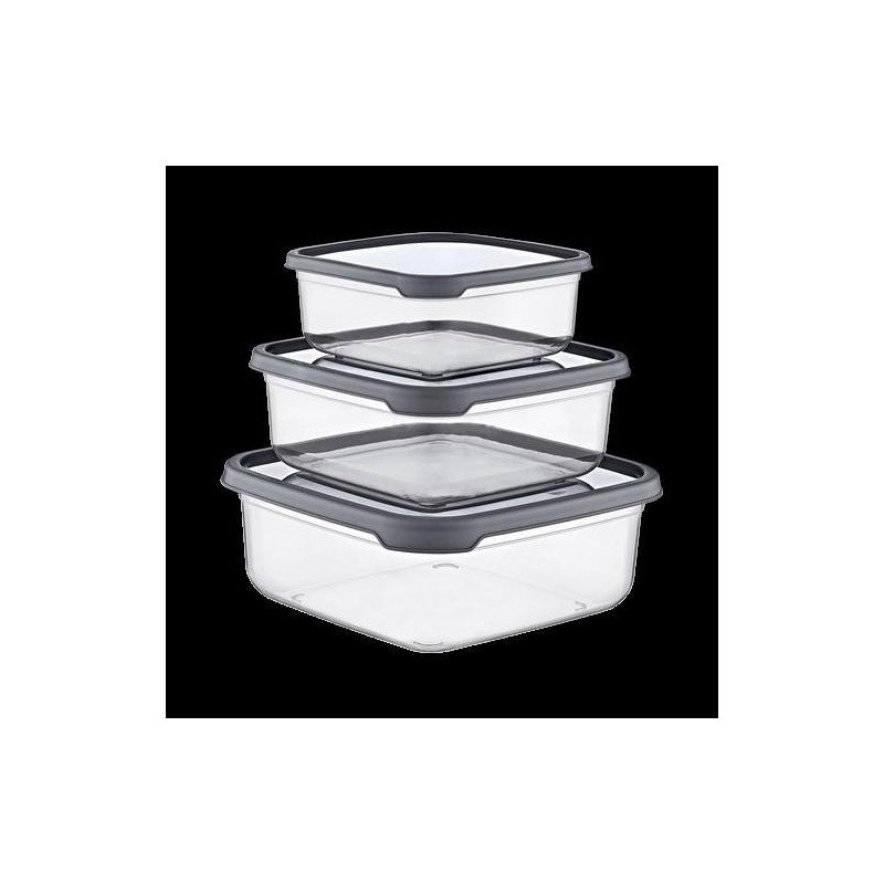 SET 3 TUPPER CUADRADO GRIS (400-800-1400ML) 04131