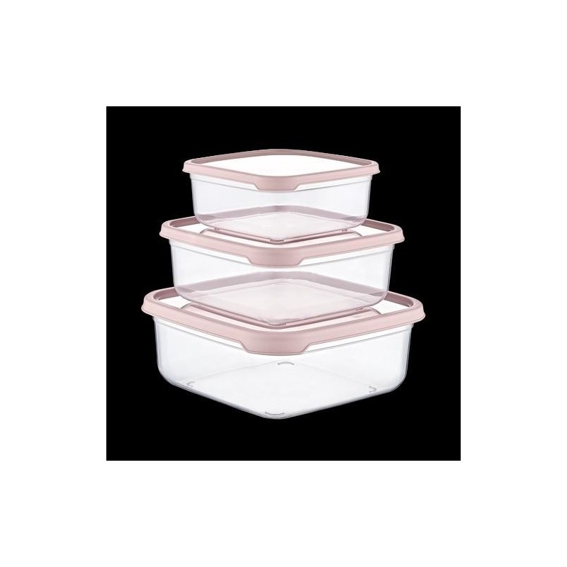 SET 3 TUPPER CUADRADO ROSA (400-800-1400ML)  04129