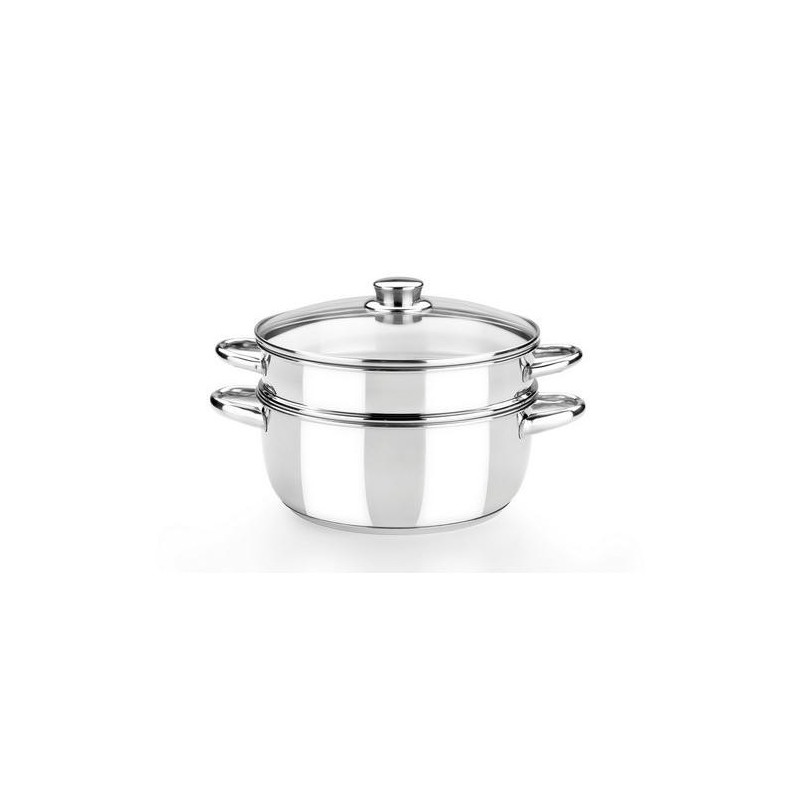 OLLA VAPOR OPTIMA 20 TAPA CRISTAL/ACERO INOX