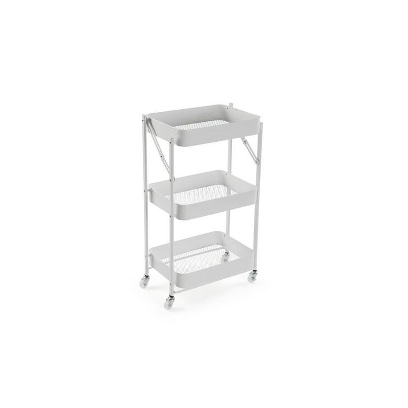 CARRO PLEGABLE METALICO BLANCO 45X29.5X77CM