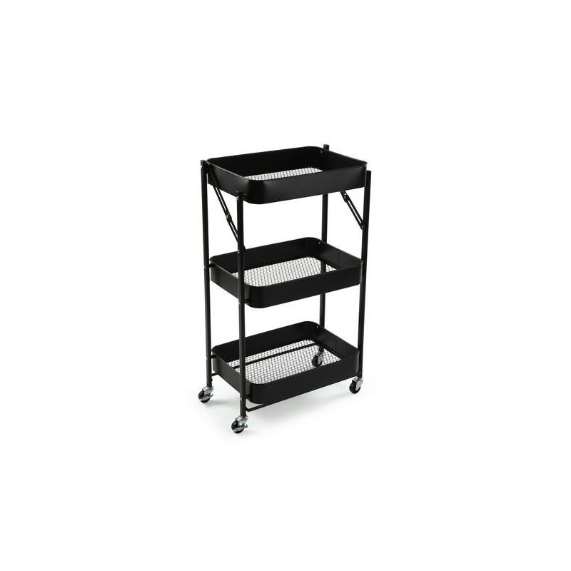 CARRO PLEGABLE METALICO NEGRO 45X29.5X77CM