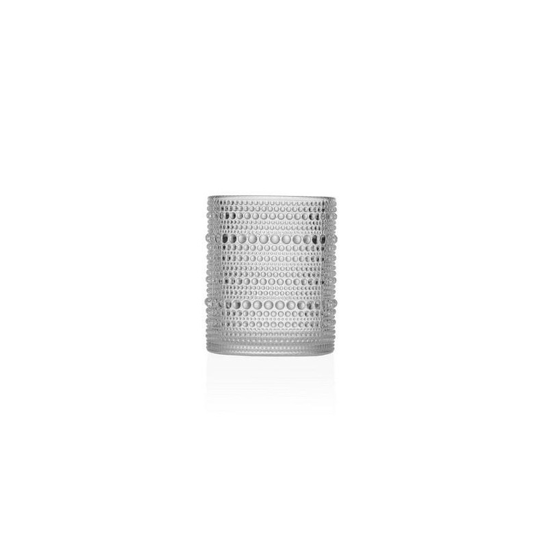 VASO DISEÑO TRANSPARENTE 340ML 8X8X10CM CAJA 6UDS