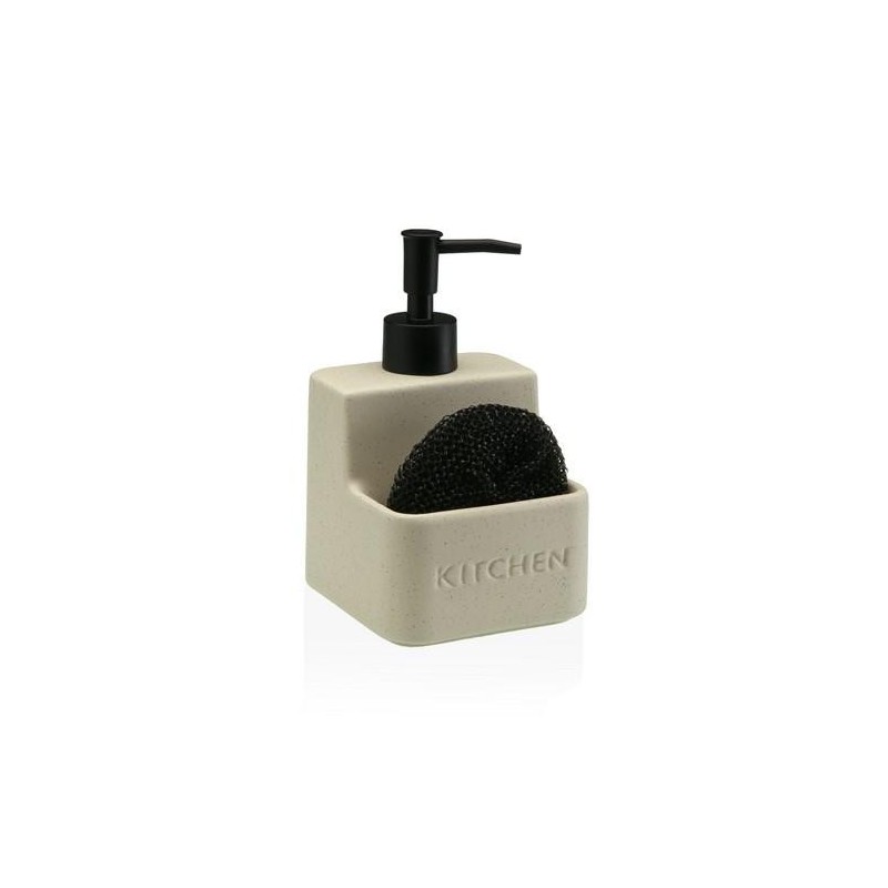 DISPENSADOR ESTROPAJERO BEIGE 10.5X10.5X16.8CM