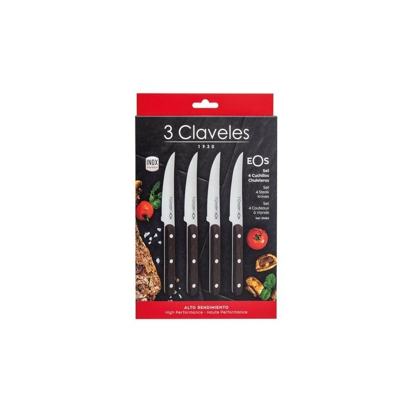 SET 4 CUCHILLOS CHULETEROS EOS 11,5CM 01483