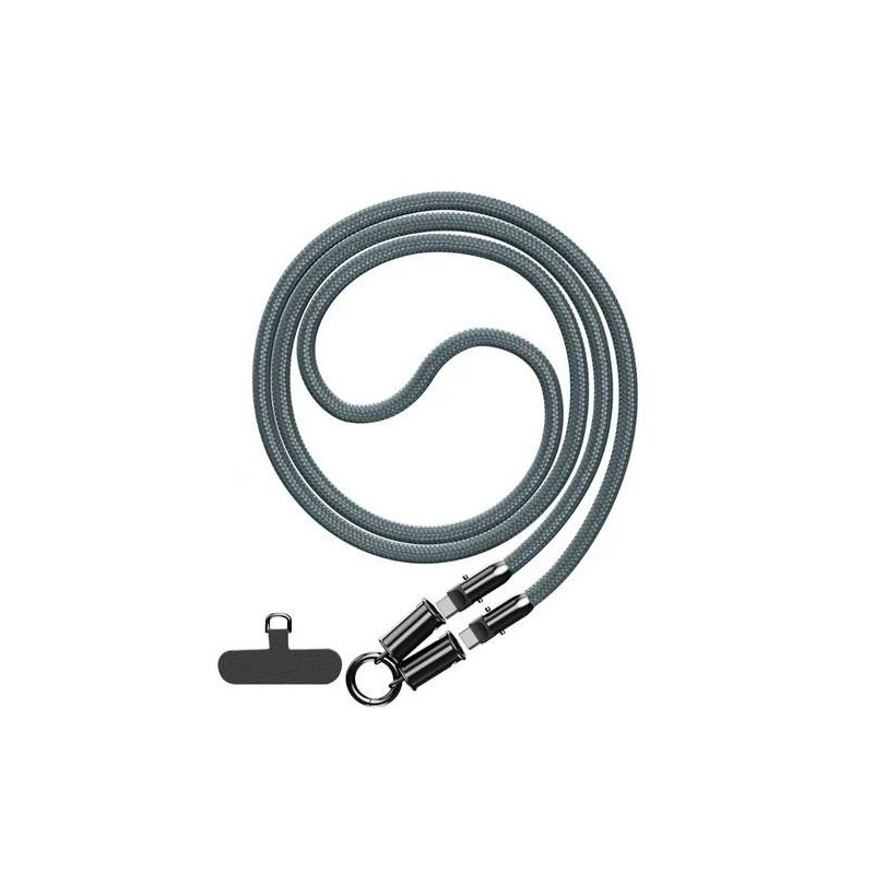 CORDON CABLE TIPO C. AC 60W 1.2M GRIS TRENZADO