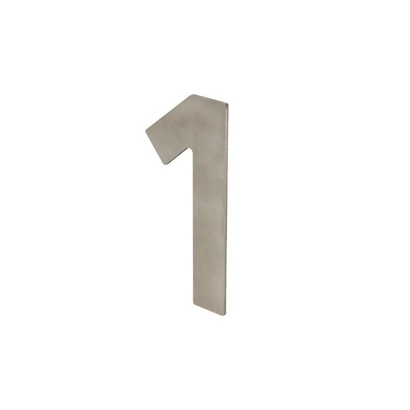 NUMERO 1 ADHESIVO 100X64X2MM INOX SATINADO