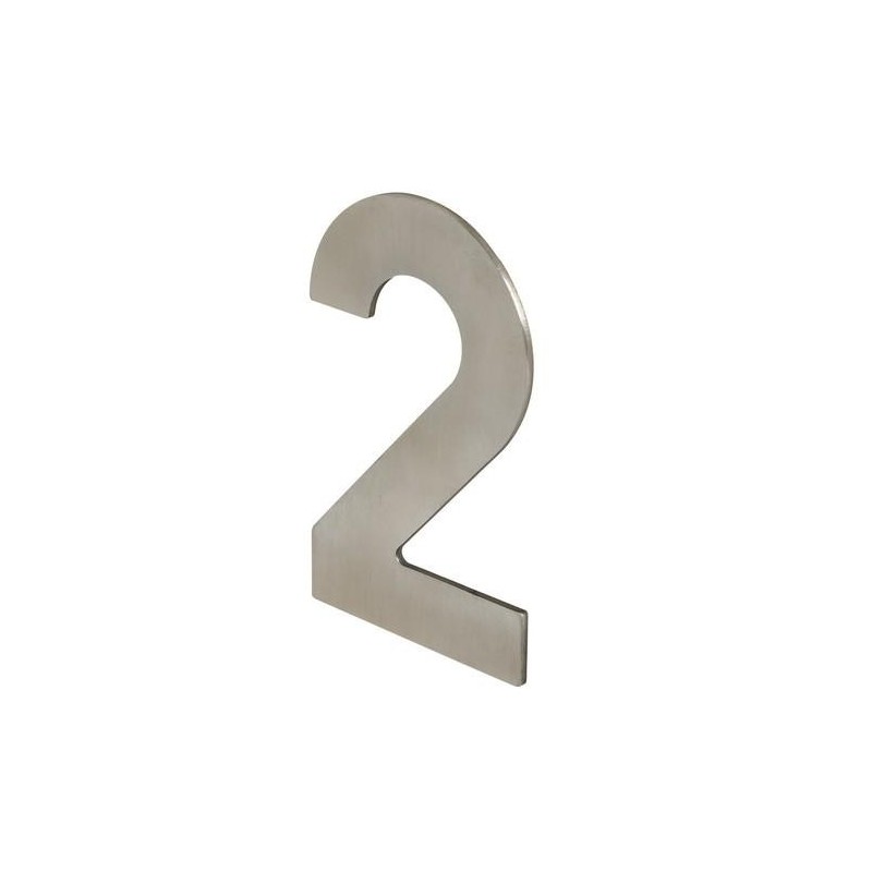 NUMERO 2 ADHESIVO 100X64X2MM INOX SATINADO