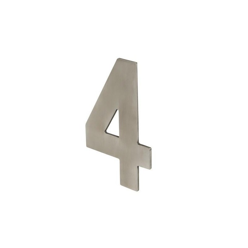 NUMERO 4 ADHESIVO 100X64X2MM INOX SATINADO