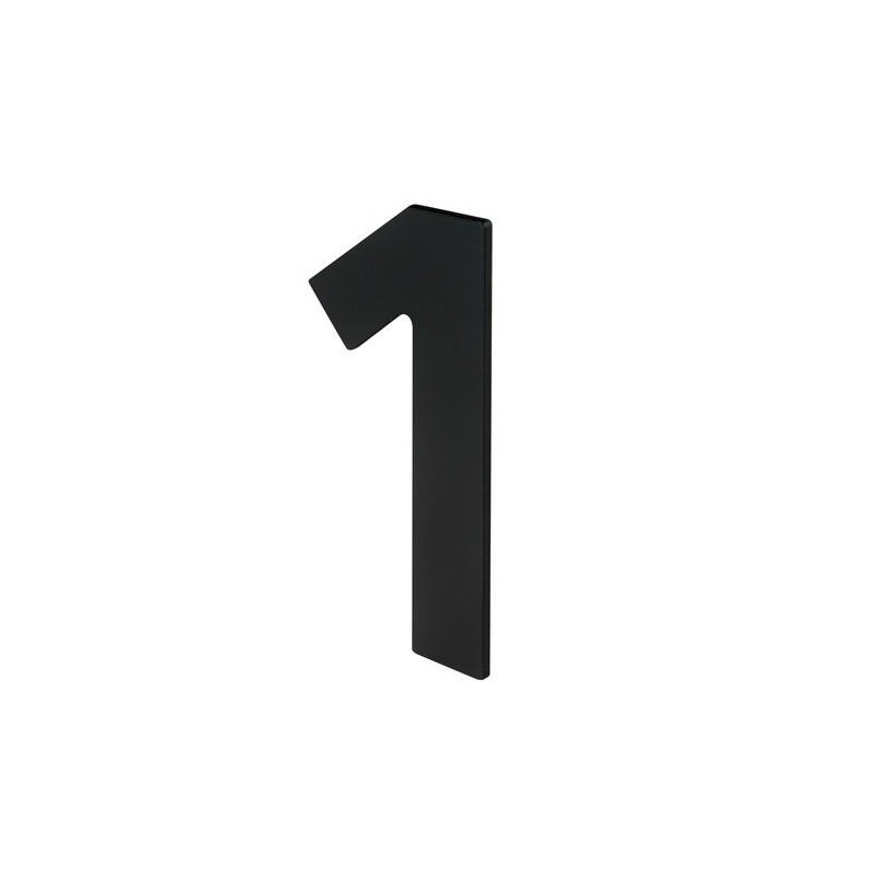 NUMERO 1 ADHESIVO 100X64X2MM INOX NEGRO MATE