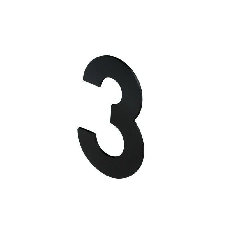 NUMERO 3 ADHESIVO 100X64X2MM INOX NEGRO MATE