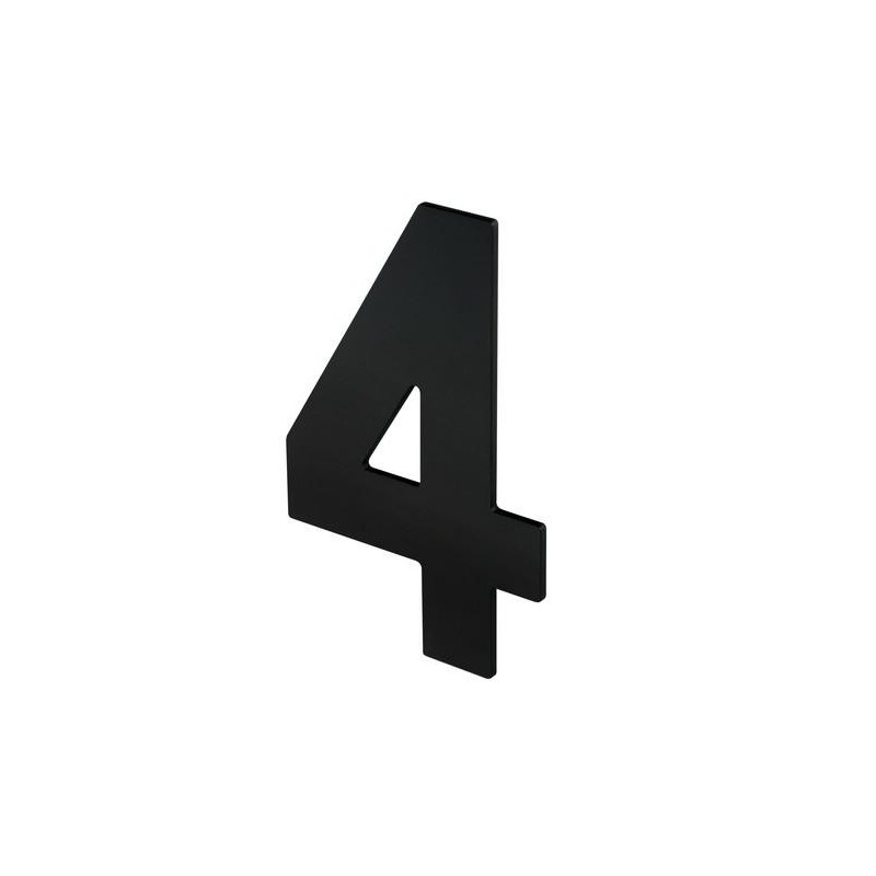 NUMERO 4 ADHESIVO 100X64X2MM INOX NEGRO MATE