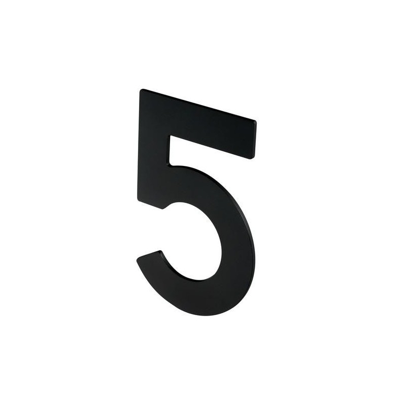 NUMERO 5 ADHESIVO 100X64X2MM INOX NEGRO MATE