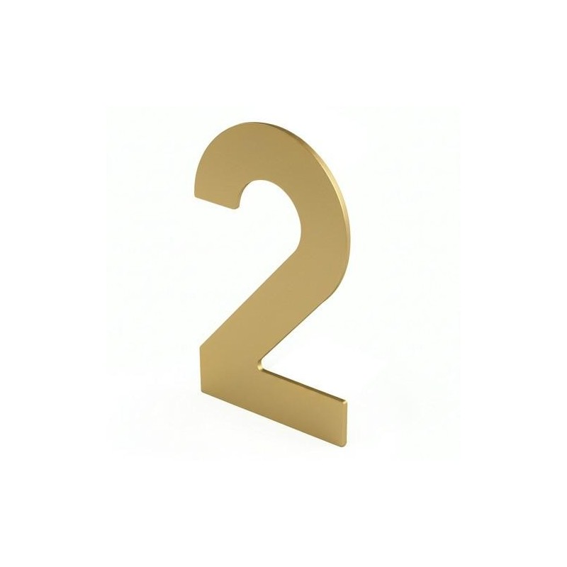 NUMERO 2 ADHESIVO 100X64X2MM INOX LATON MATE