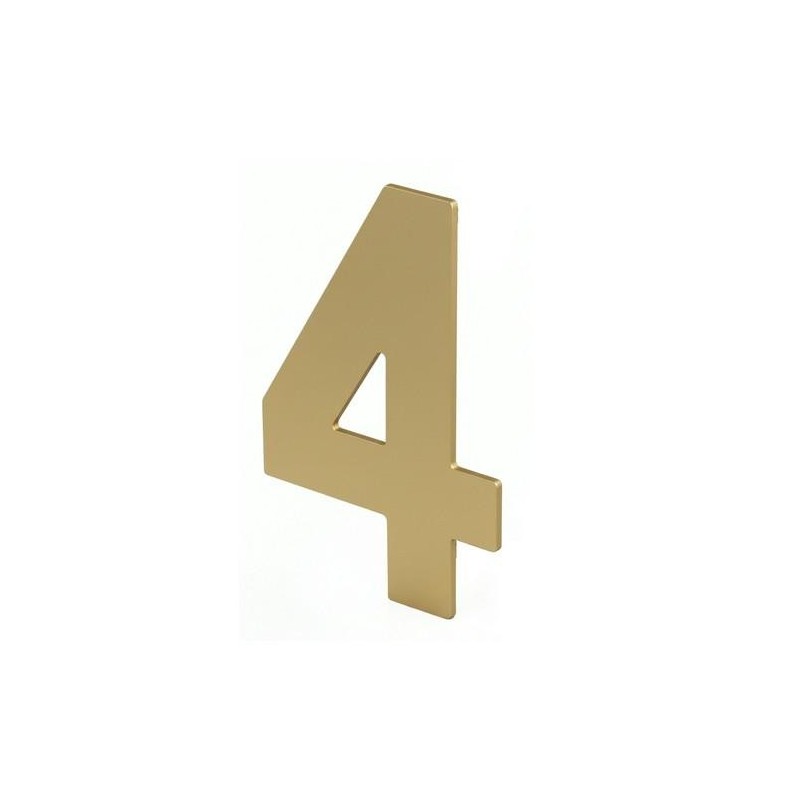 NUMERO 4 ADHESIVO 100X64X2MM INOX LATON MATE