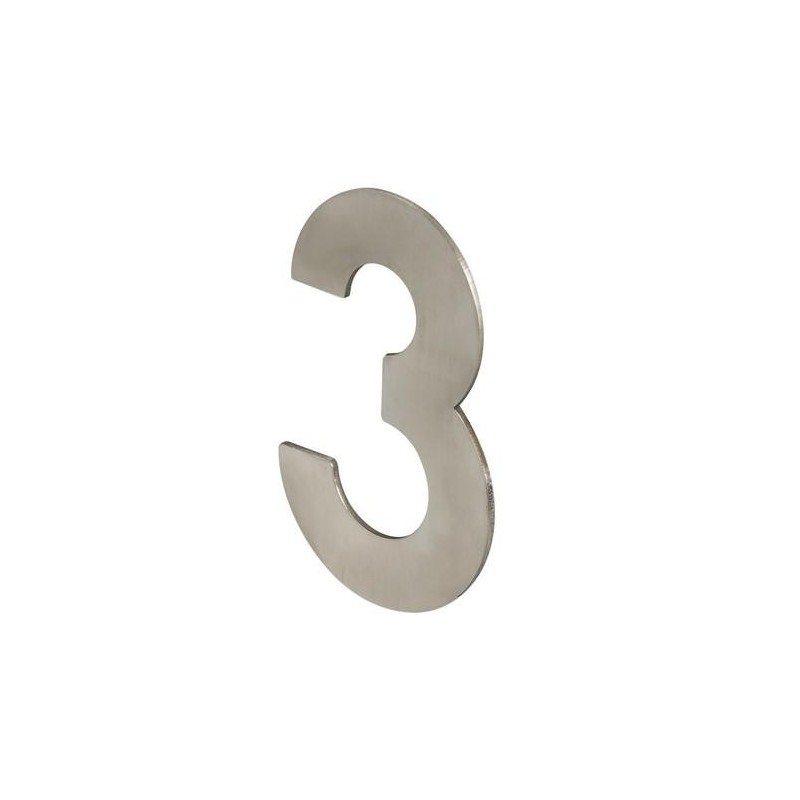 NUMERO 3 P/ATORNILLAR 100X64X2MM INOX SATINADO