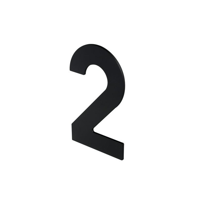 NUMERO 2 P/ATORNILLAR 100X64X2MM INOX NEGRO MATE