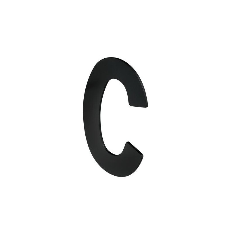 LETRA C P/ATORNILLAR 100X64X2MM INOX NEGRO MATE