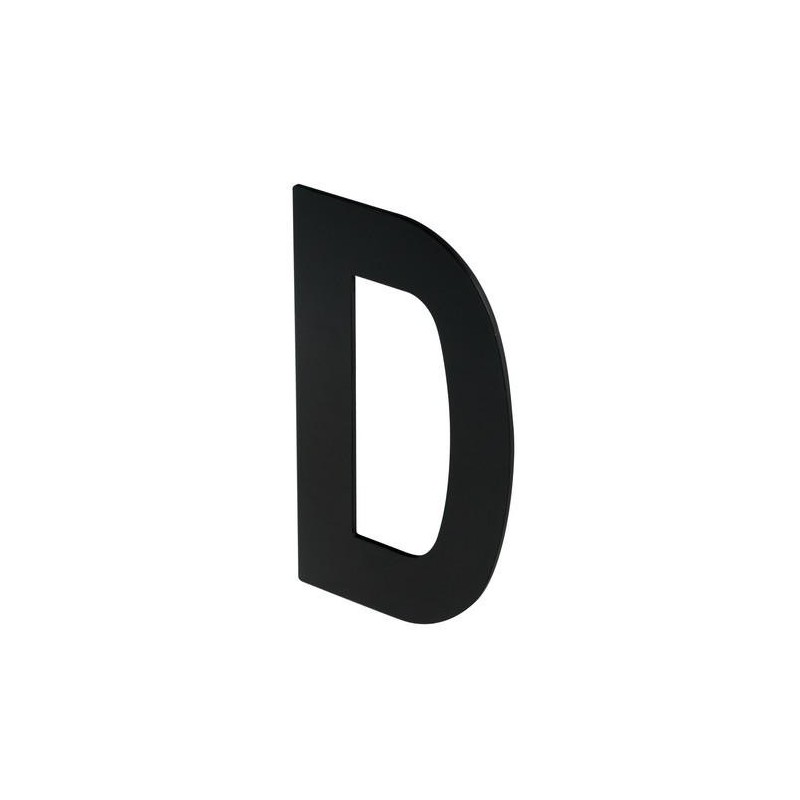 LETRA D P/ATORNILLAR 100X64X2MM INOX NEGRO MATE