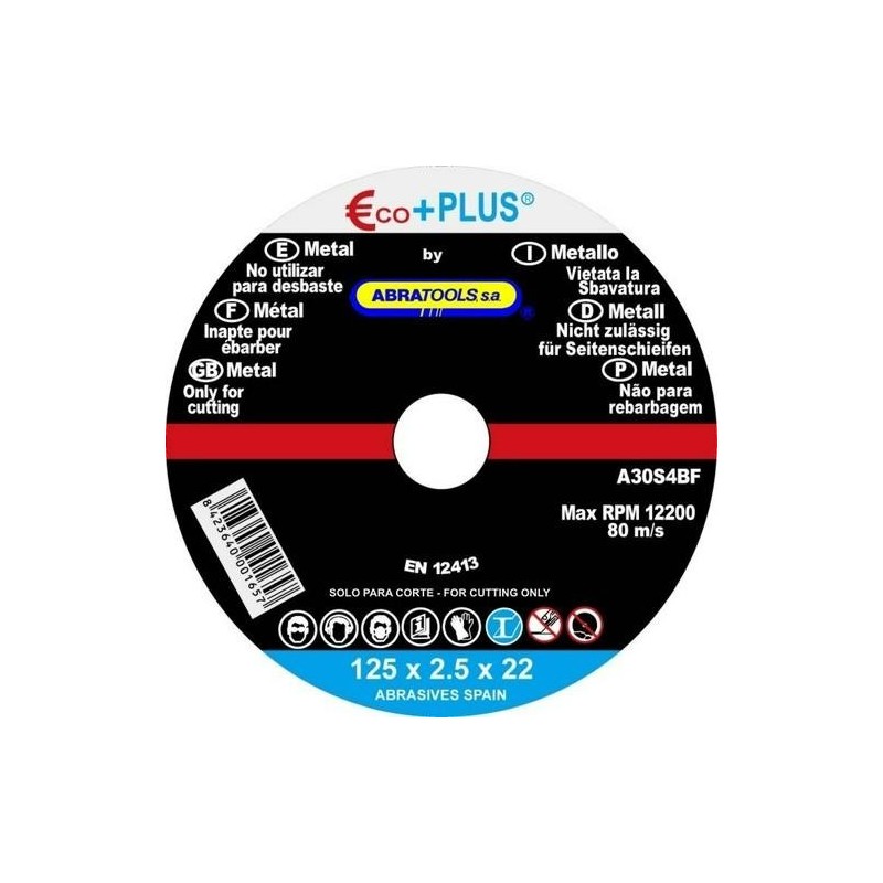 DISCO CORTE ACERO 125X2.5X22.23MM A30S