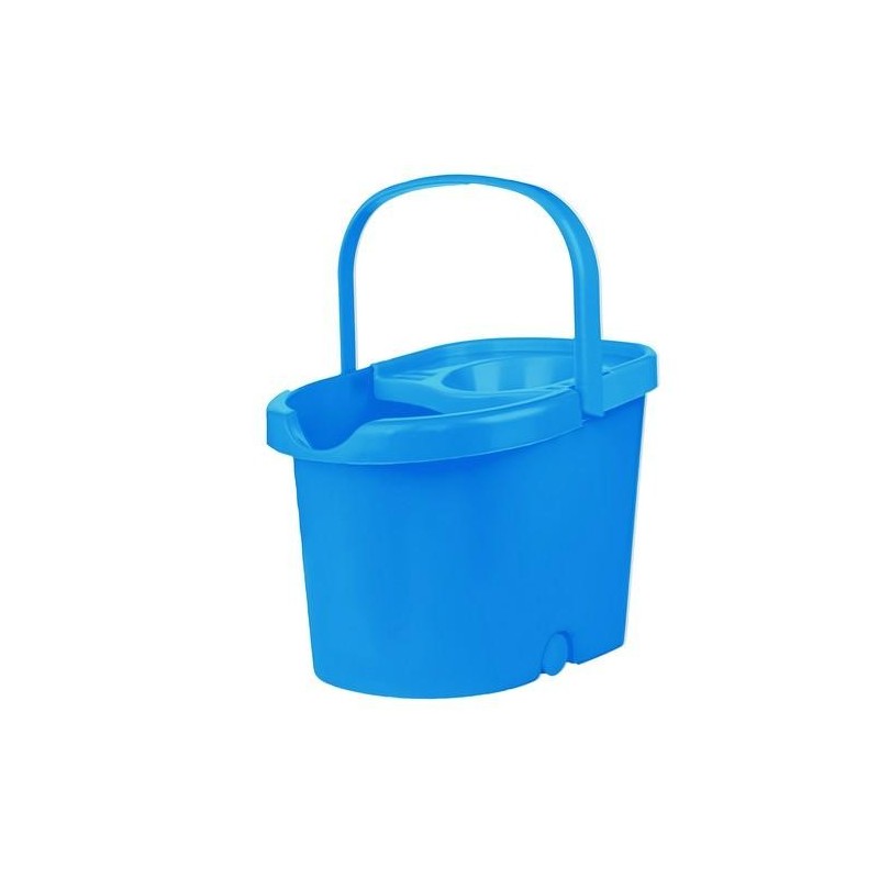CUBO + ESCURRIDOR 14L GRIS CON RUEDAS