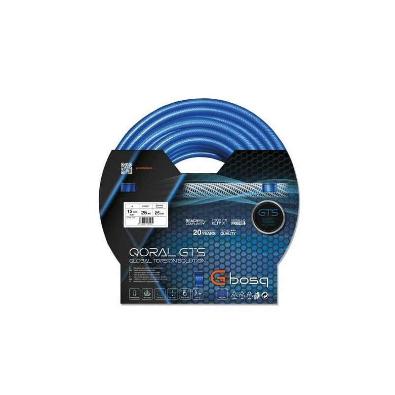 KIT MANGUERA C/REFUERZO 15MMX15M QORAL GTS AZUL