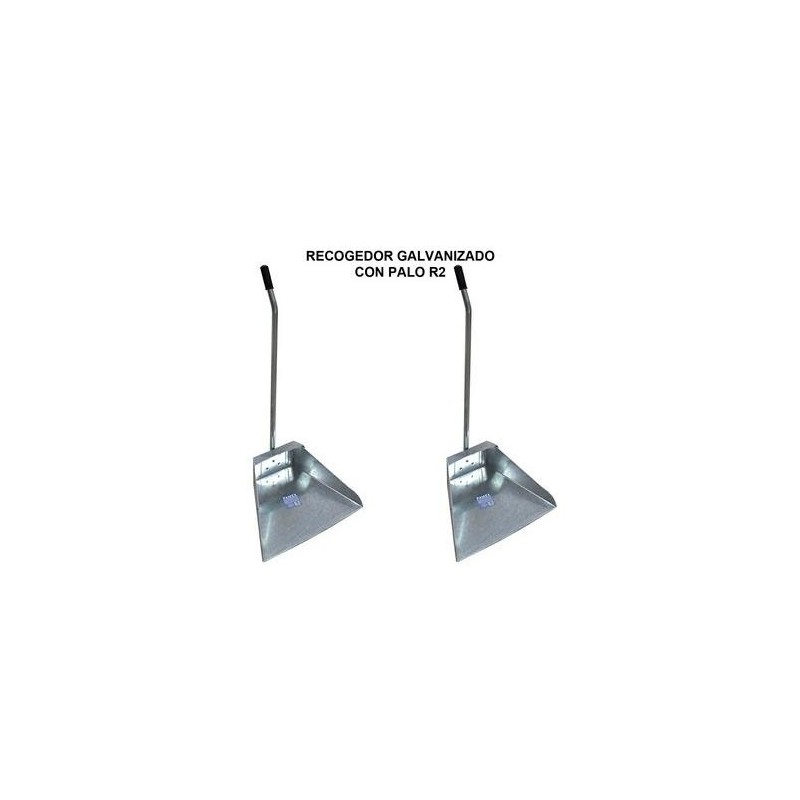 RECOGEDOR METALICO GALVANIZADO CON PALO R2