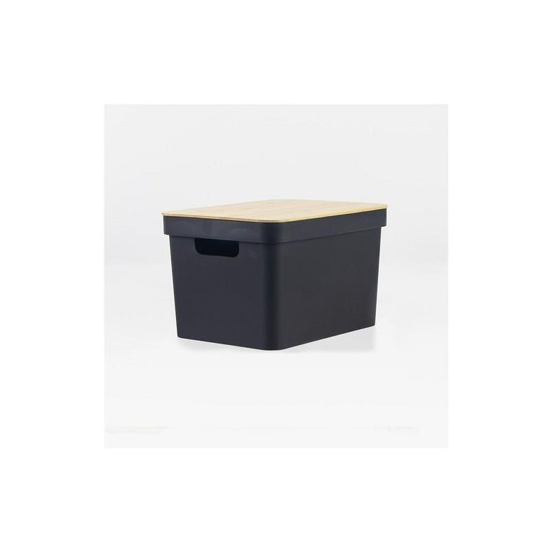 CESTA ORDENACION RECTANGULAR C/ TAPA NEGRO 21,5L