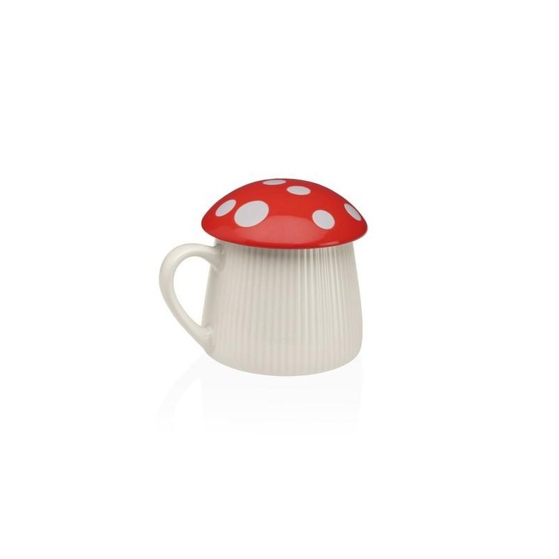TAZA CON TAPA SETA ROJA PORCELANA 39ML 22860002