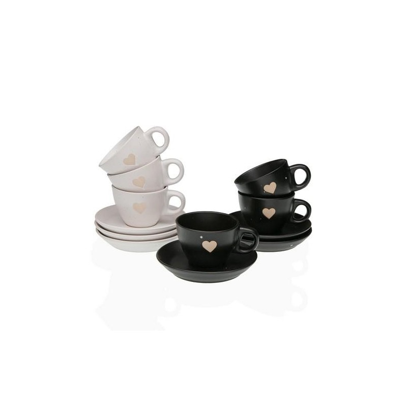SET 6 TAZAS CAFE CON PLATO ELLIS SURTIDO CORAZON