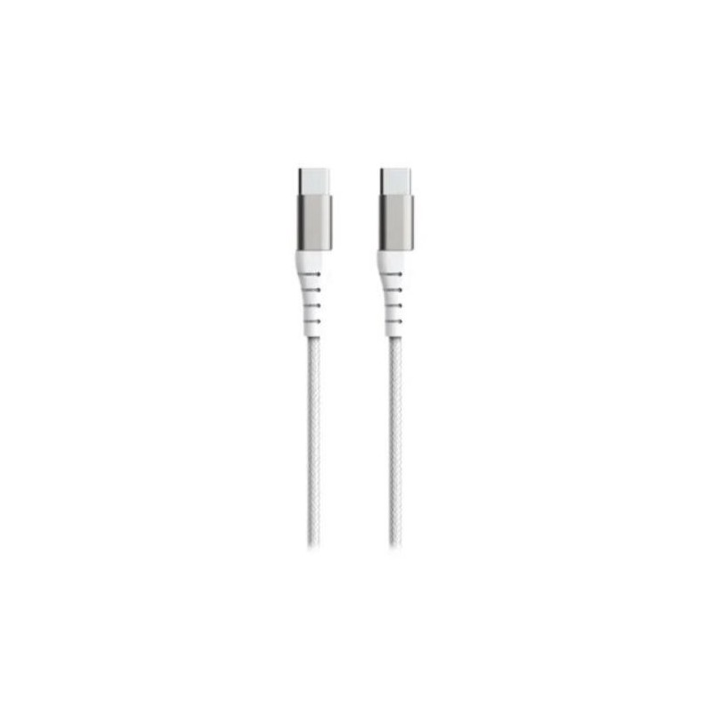 CABLE USB-C REFORZADO 60W 1,2M 3A BLANCO F145603