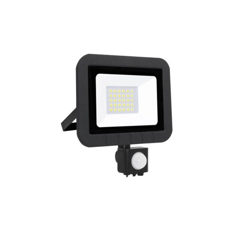 PROYECTOR LED SENSOR PLANO NEGRO 20W.F