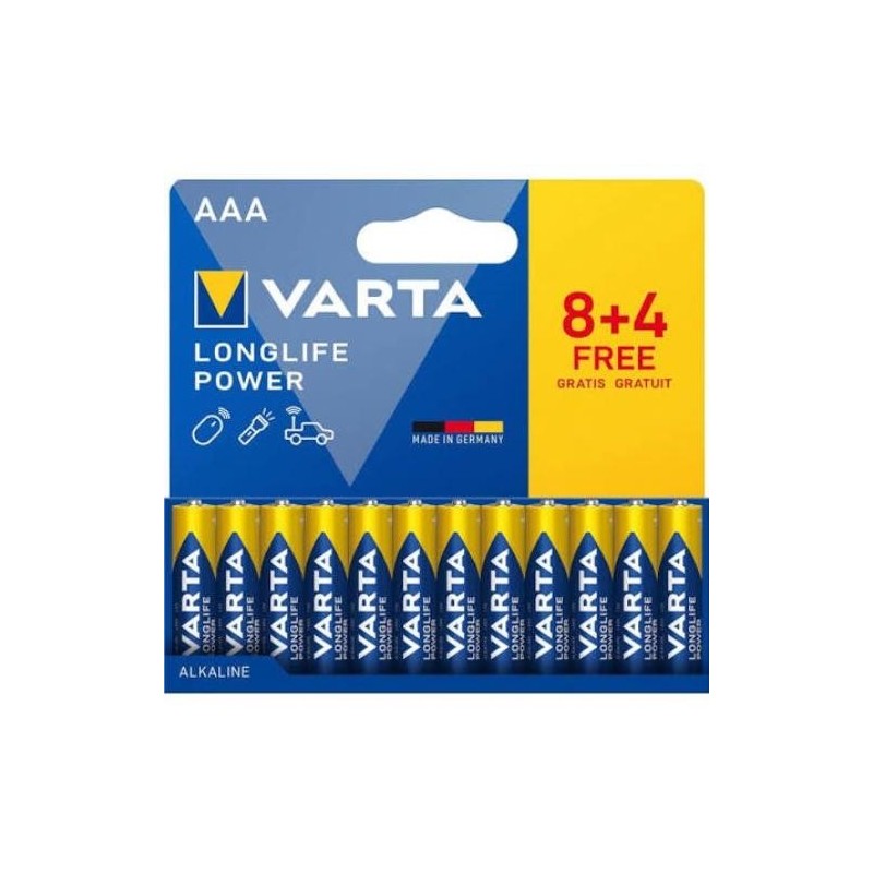 PILA ALCALINA LONGLIFE POWER LR03 AAA (BL.8+4)