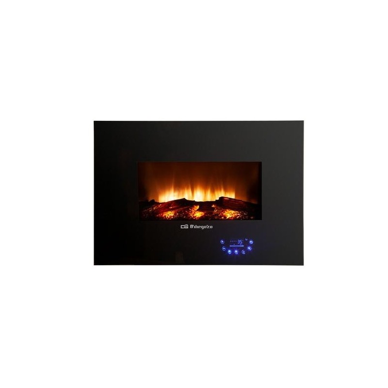 CHIMENEA ELECTRICA FUEGO REAL 1800W CM 8000 NEGRA