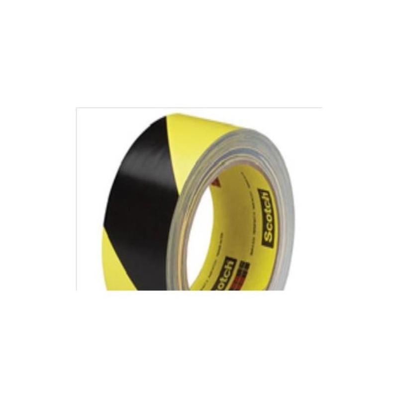 CINTA VINILO FRANJA SEGURIDAD NEGRO AMARILLO 766