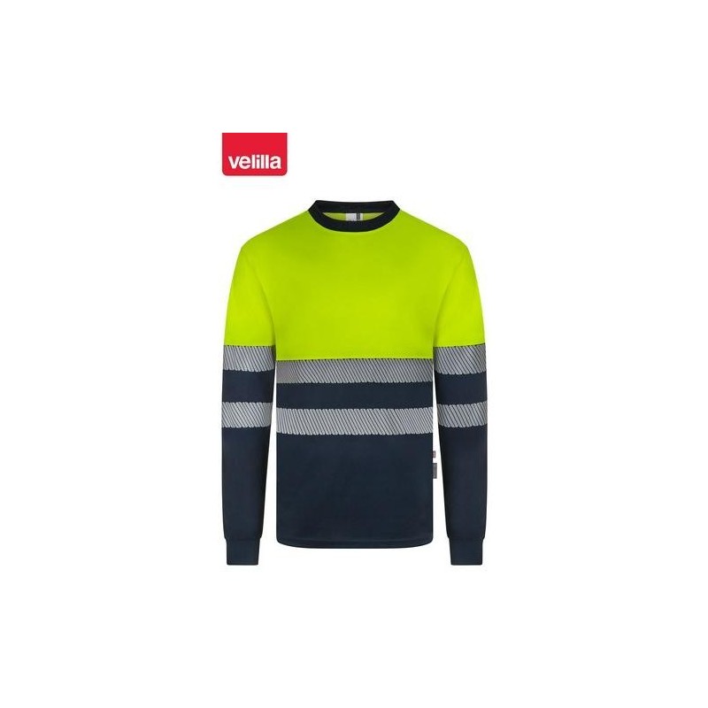 CAMISETA ALTA VISIBILIDAD ML NAVY/AMARILLO FLUOR L