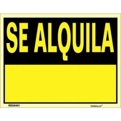 CARTEL PVC 40X30 SE ALQUILA